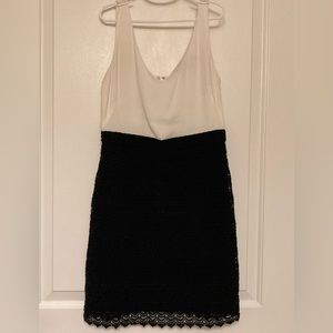 00P LOFT Black and White Sleeveless Dress